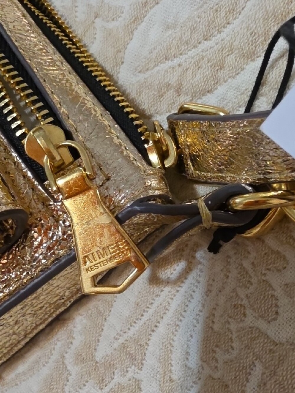 Aimee Kestenberg Metallic Gold Double-Pocket Crossbody - Picture 12 of 14